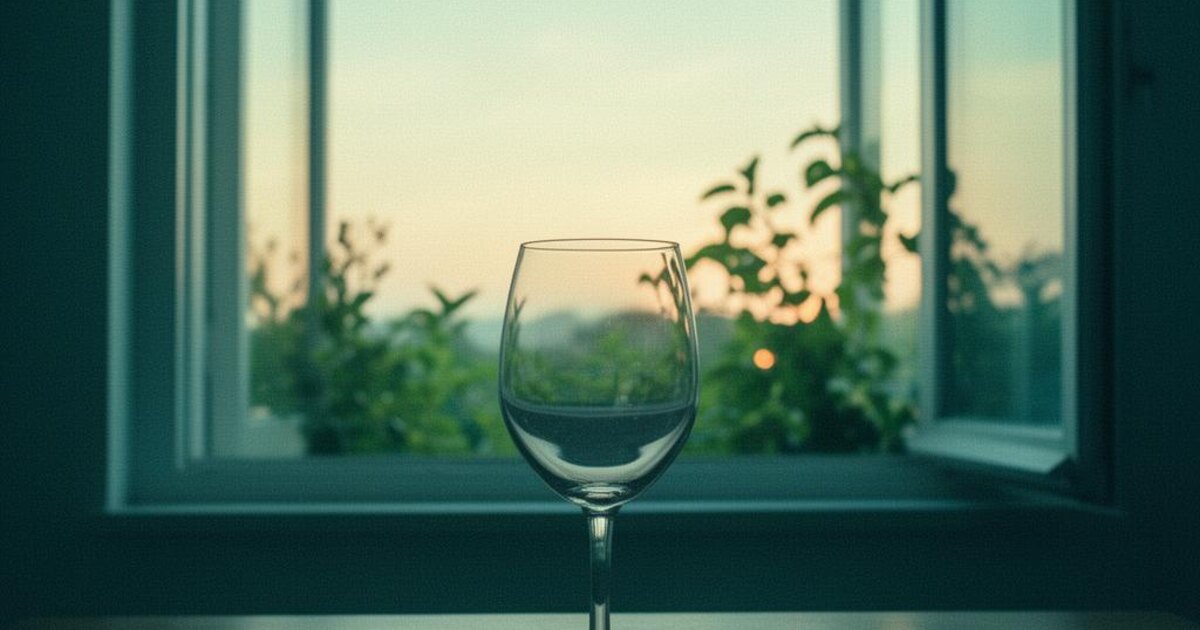 Uma taça vazia ao amanhecer: o recomeço de parar de beber